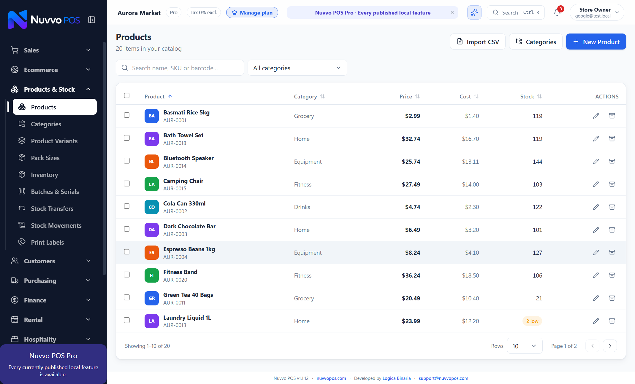 Products & Categories
