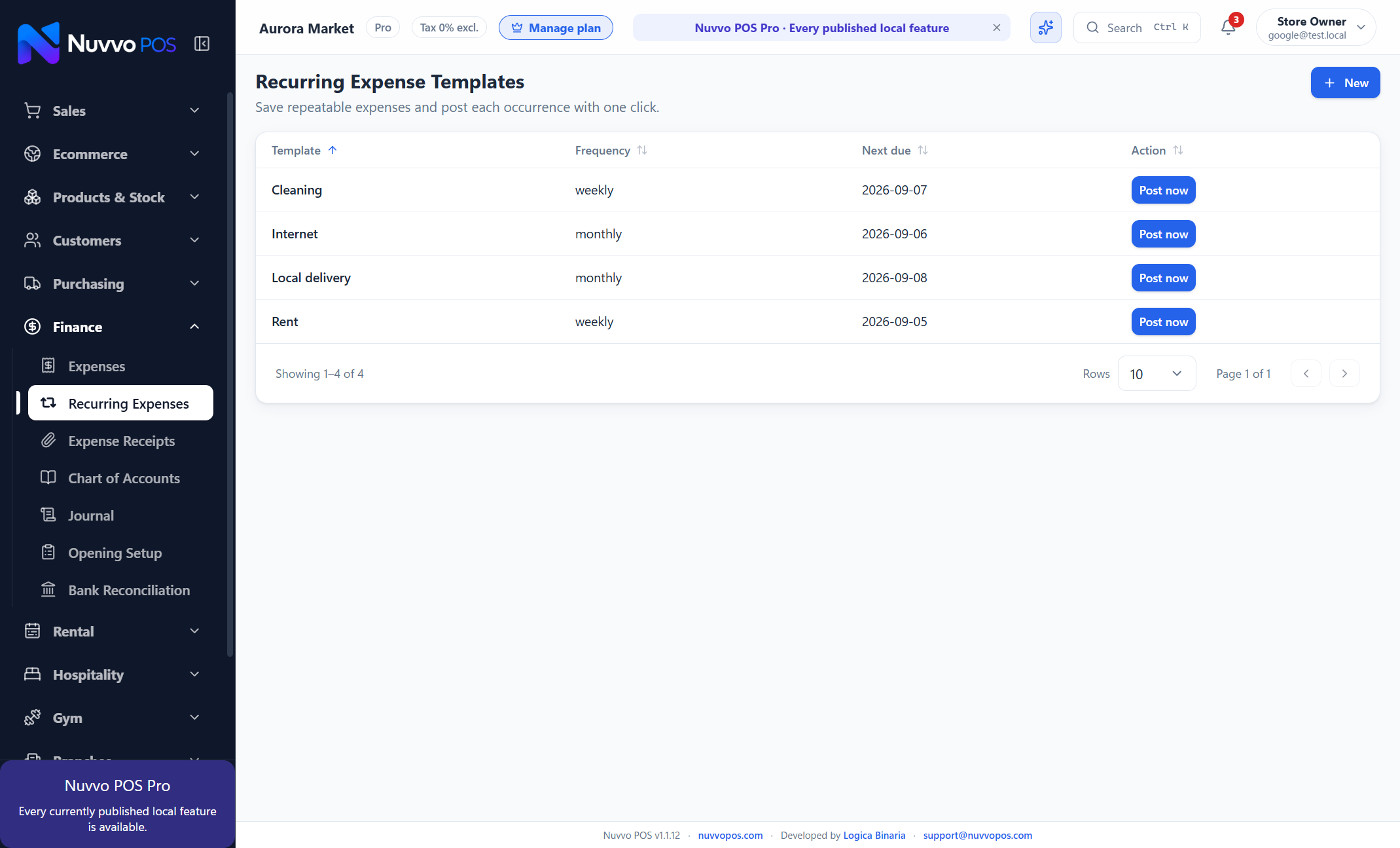 Recurring Expenses
