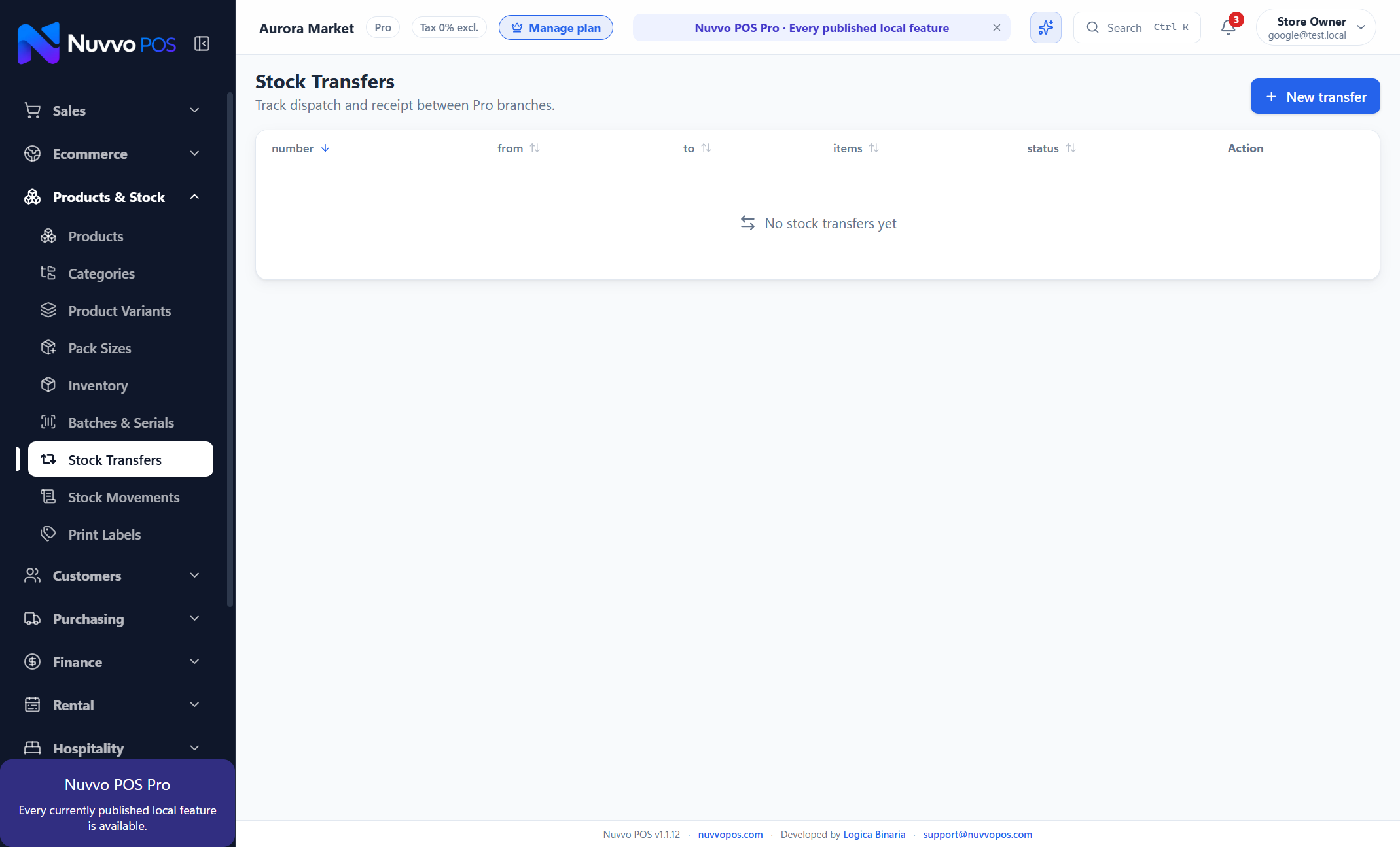 Branch Stock Transfers